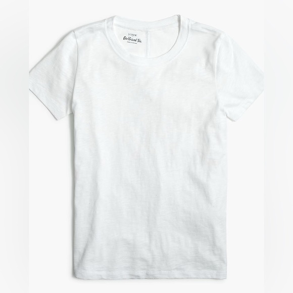 J Crew Girlfriend White Tee Small - Picture 1 of 5
